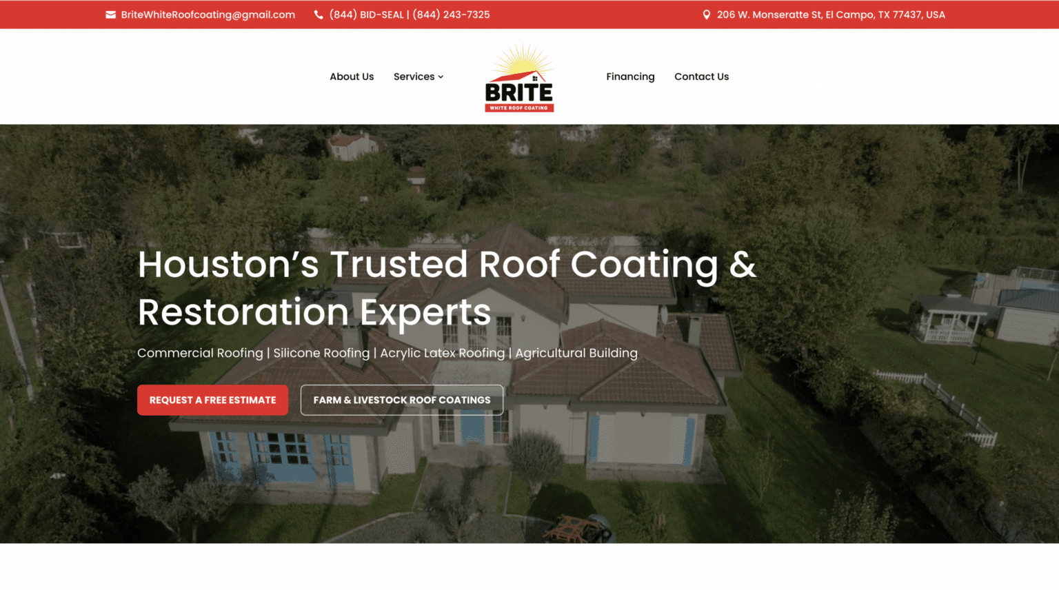 Brite White Roof Coating website