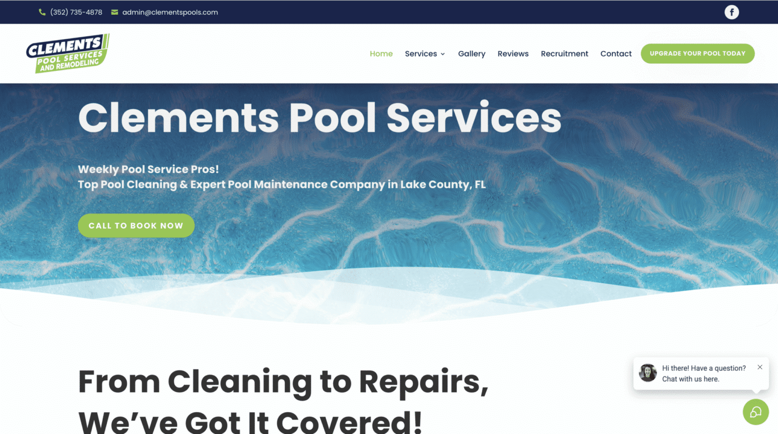 Clements Pool Services website