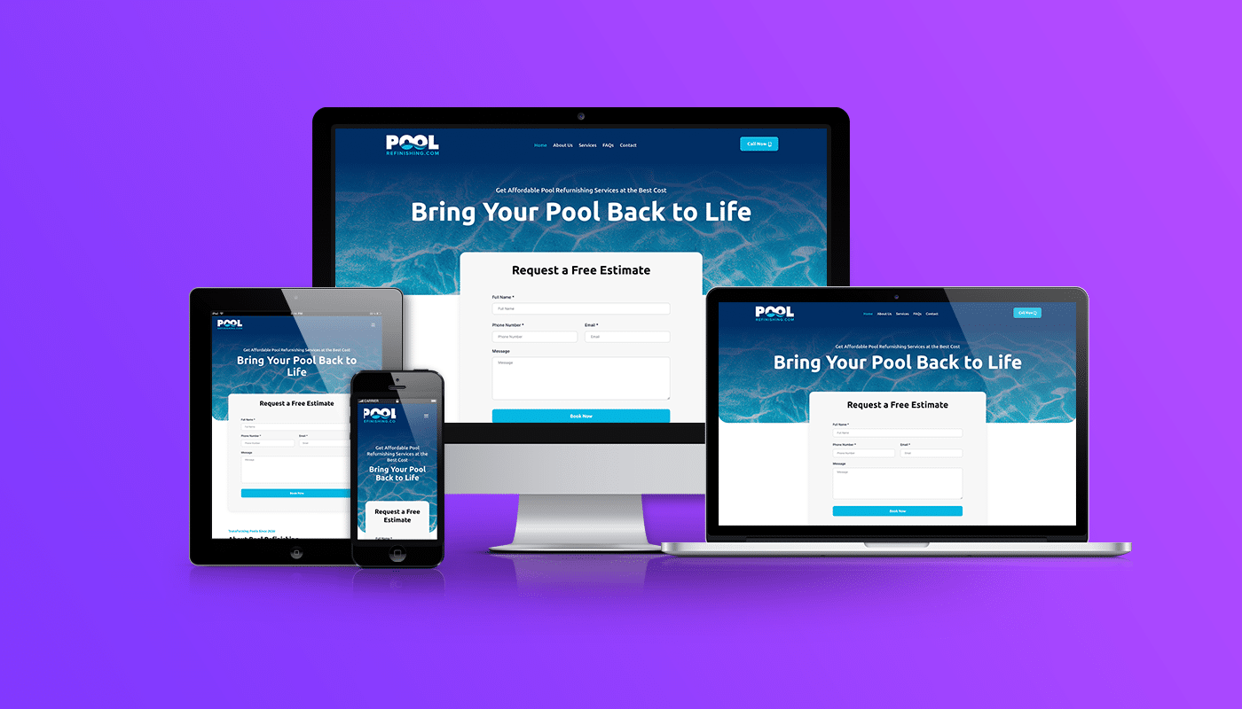 Affordable Website Design For Pool Company Contractors