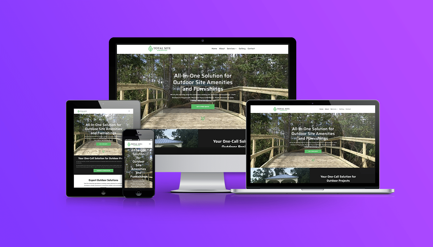 Website Design For Site Amenities And Construction