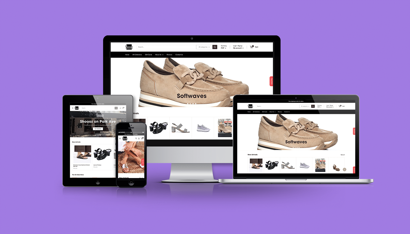 Website Design For Online Business - Shoe Store