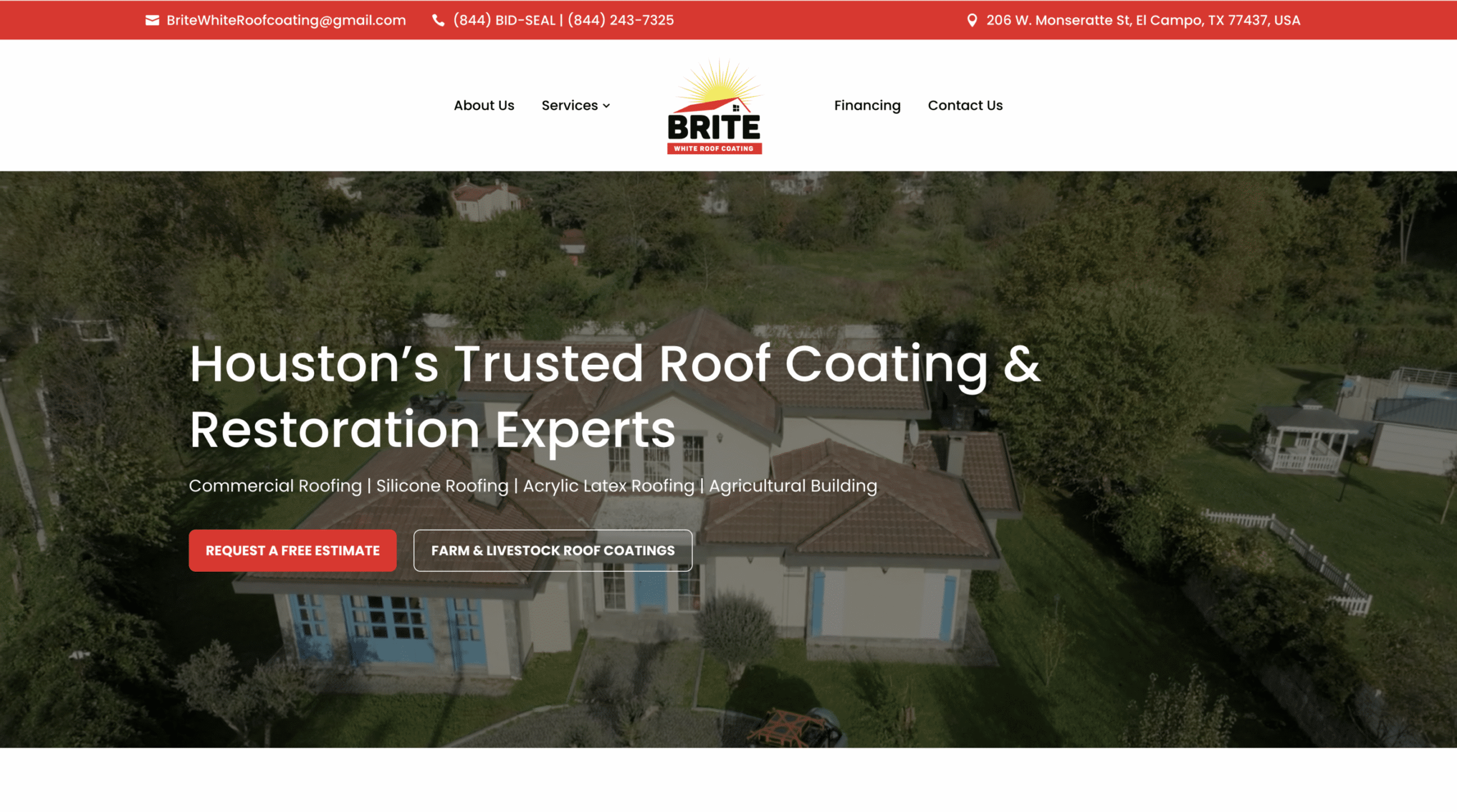 Brite White Roof Coating website