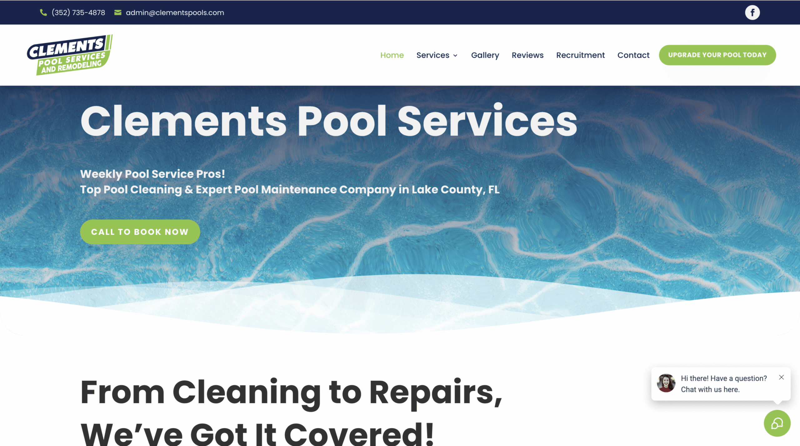 Clements Pool Services website
